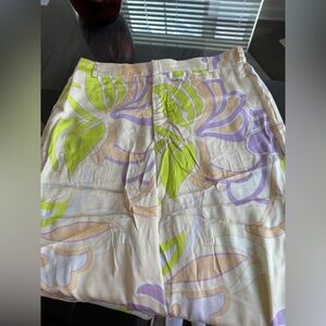 Zara Cream and Green Floral pants